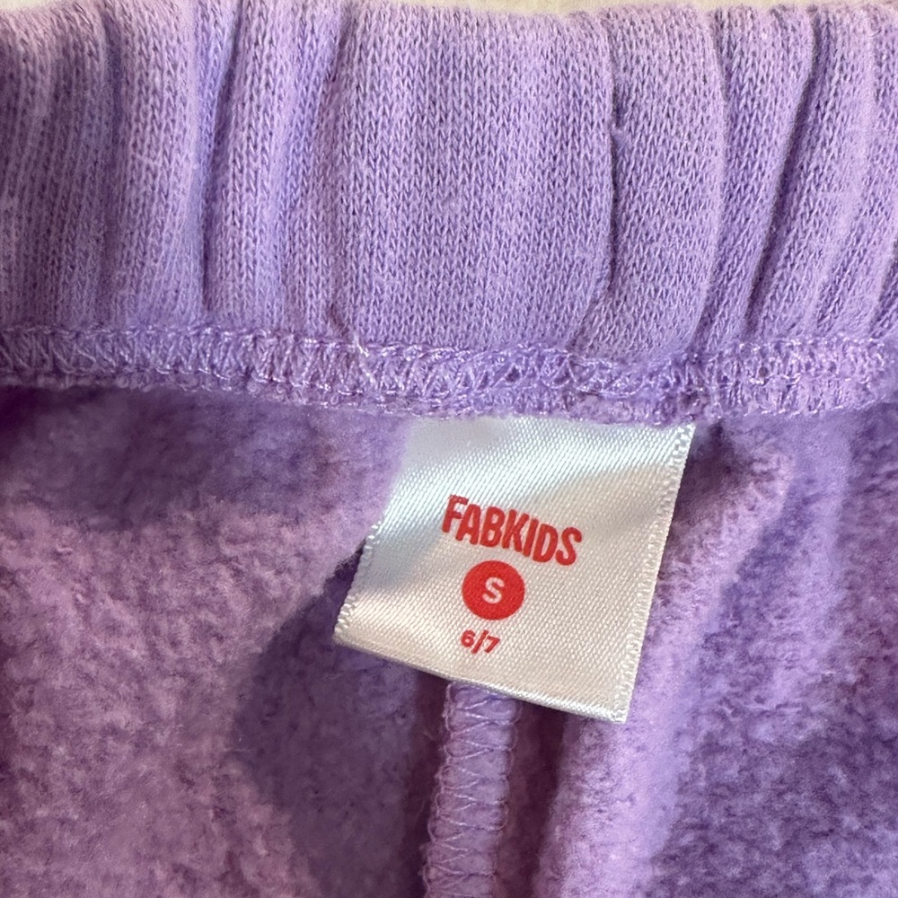 FabKids girls’ jogger sweatpants in pink and purple sz 6-7 - Picture 7 of 9